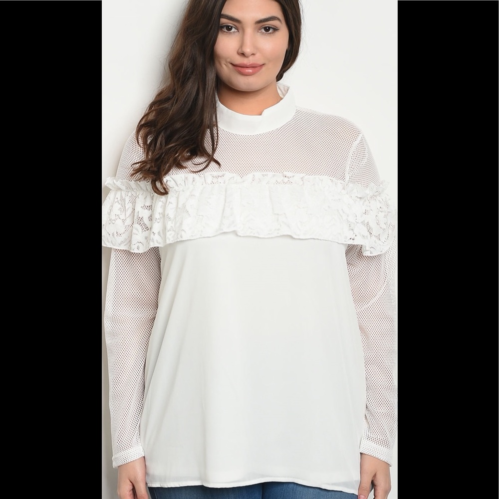 Lace and mesh top